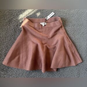 Day + Moon brown ribbed flowy sweater skirt, size M